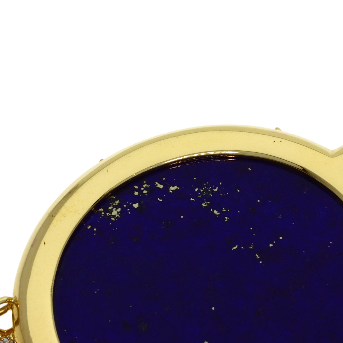 CHANEL Soulscy Nudurion Lapis Lazuli & Azure Stone Diamond Necklace K18 Yellow Gold Ladies [Used]
