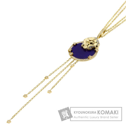CHANEL Soulscy Nudurion Lapis Lazuli & Azure Stone Diamond Necklace K18 Yellow Gold Ladies [Used]