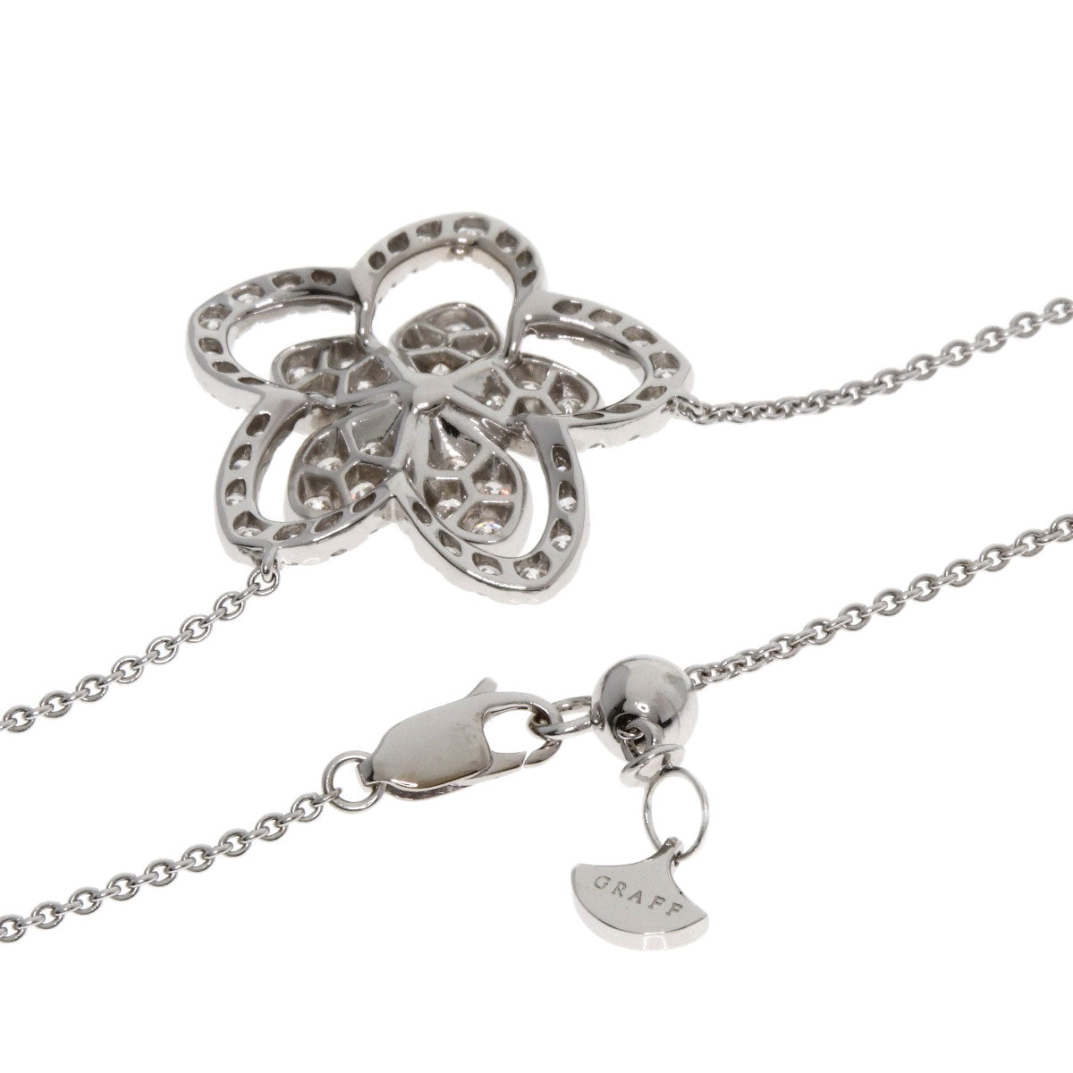 GRAFF Wildflower Large Diamond Necklace K18 White Gold Ladies [Used]