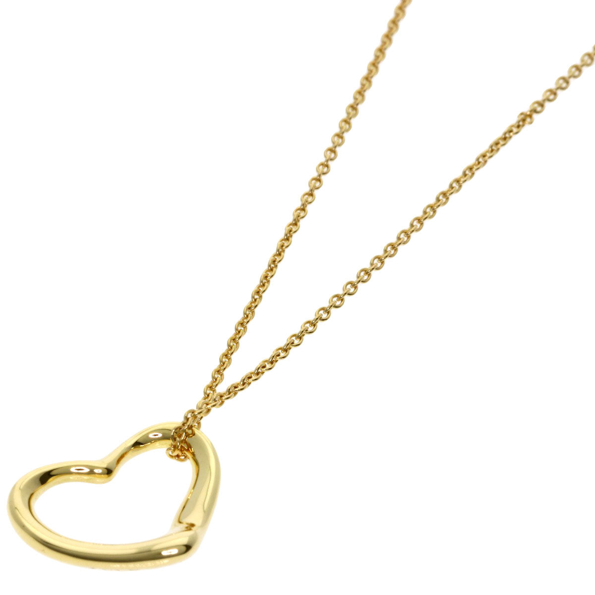 TIFFANY&Co. Open heart Necklace K18 Yellow Gold Ladies [Used]