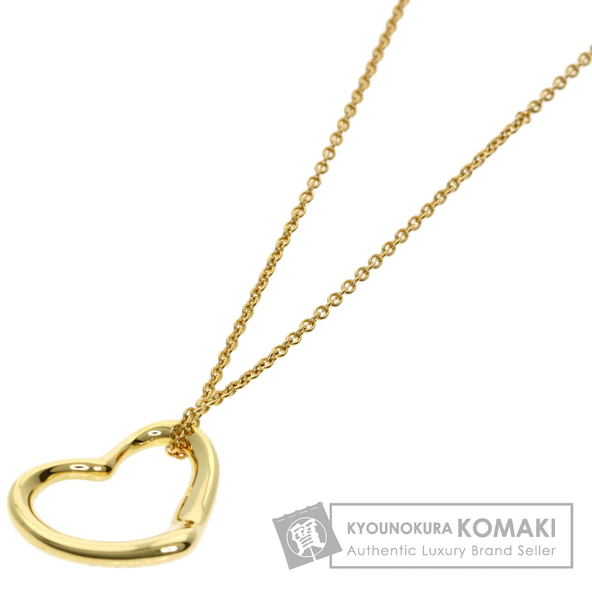 TIFFANY&Co. Open heart Necklace K18 Yellow Gold Ladies [Used]