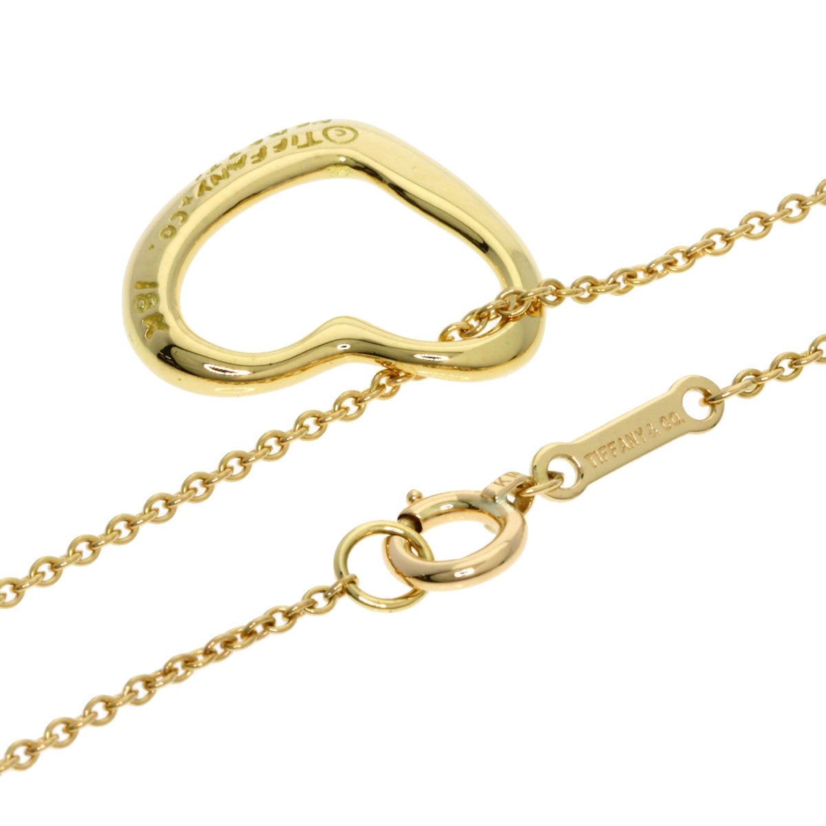 TIFFANY&Co. Open heart Necklace K18 Yellow Gold Ladies [Used]