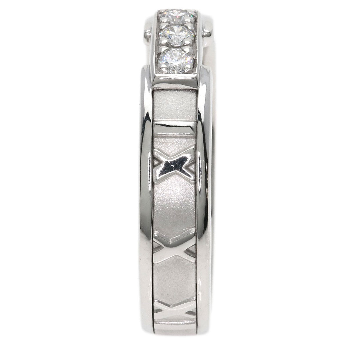 TIFFANY&Co. Atlas 3P Diamond Ring K18 White Gold unisex [Used]