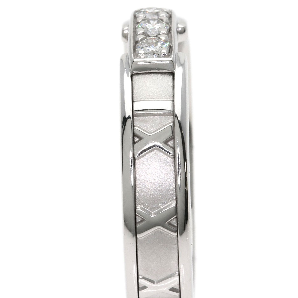 TIFFANY&Co. Atlas 3P Diamond Ring K18 White Gold unisex [Used]