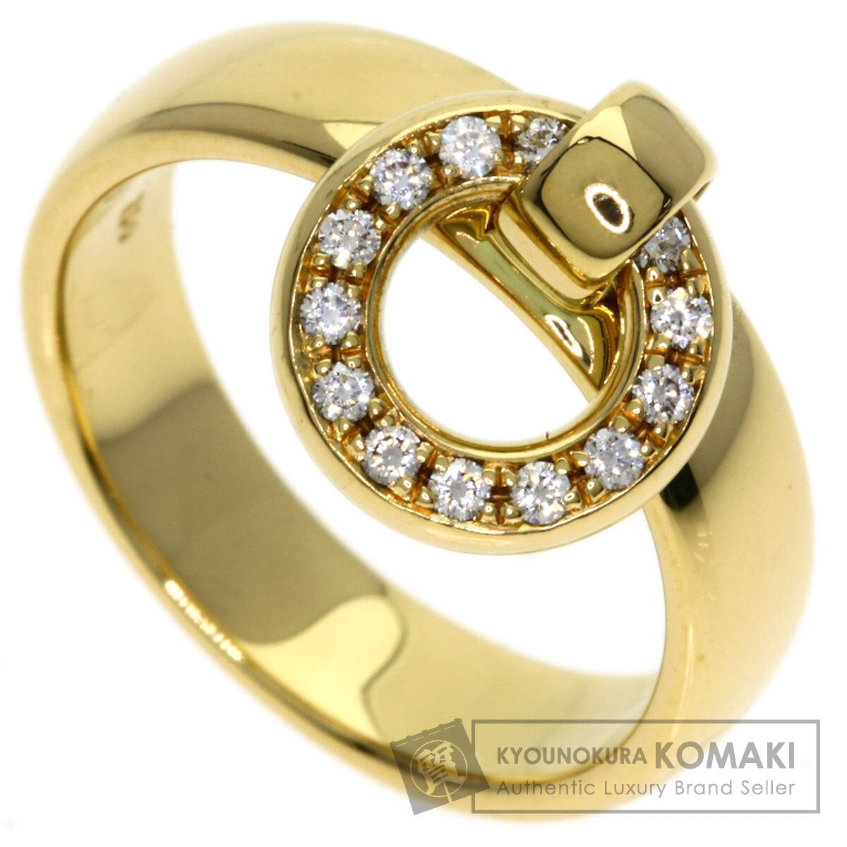TIFFANY&Co. Door knock Diamond Ring K18 Yellow Gold Ladies [Used]