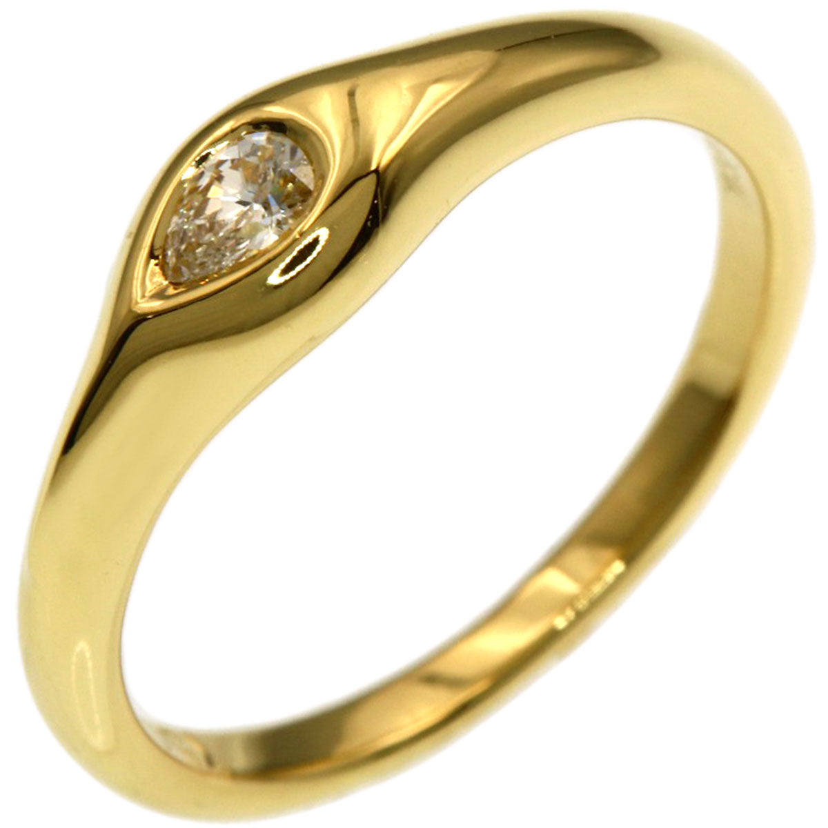 TIFFANY&Co. Pear-shaped 1P diamond Ring K18 Yellow Gold Ladies [Used]
