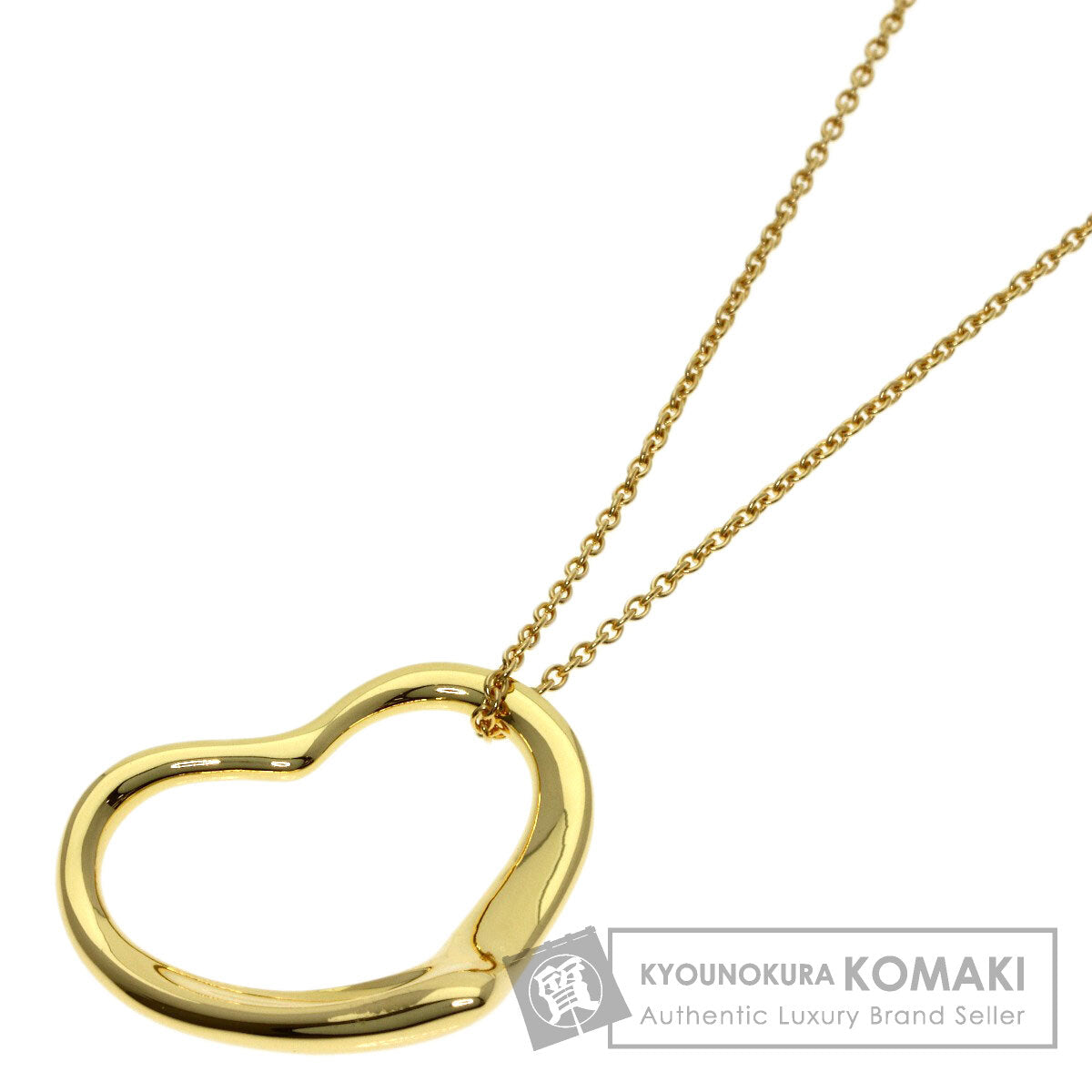 TIFFANY&Co. Open heart Necklace K18 Yellow Gold Ladies [Used]