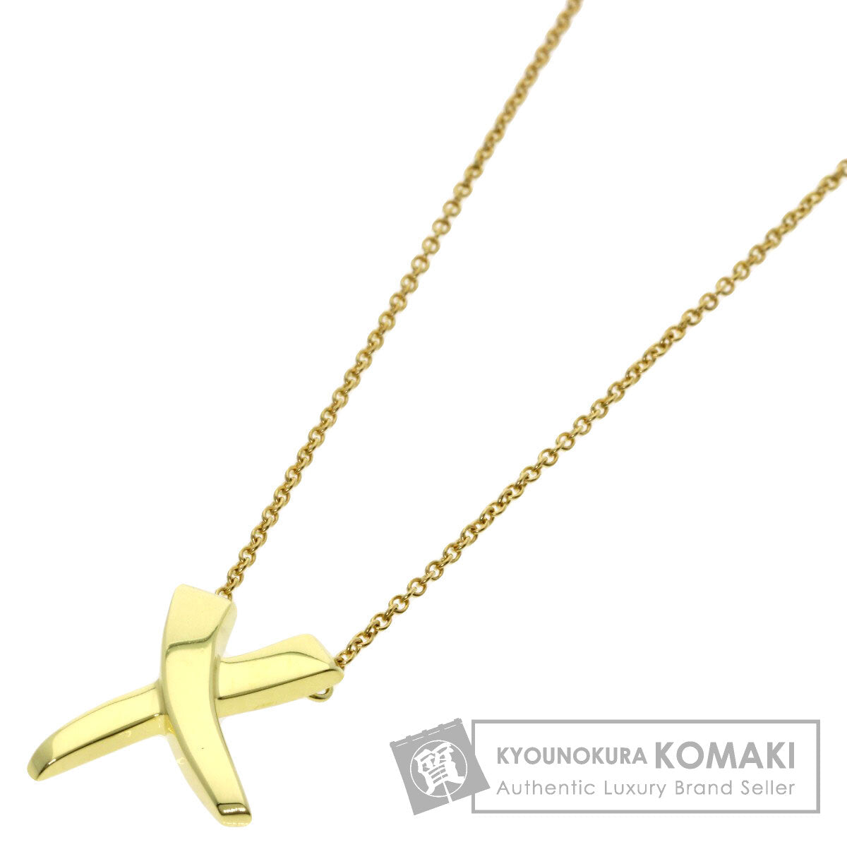 TIFFANY&Co. kiss Necklace K18 Yellow Gold Ladies [Used]