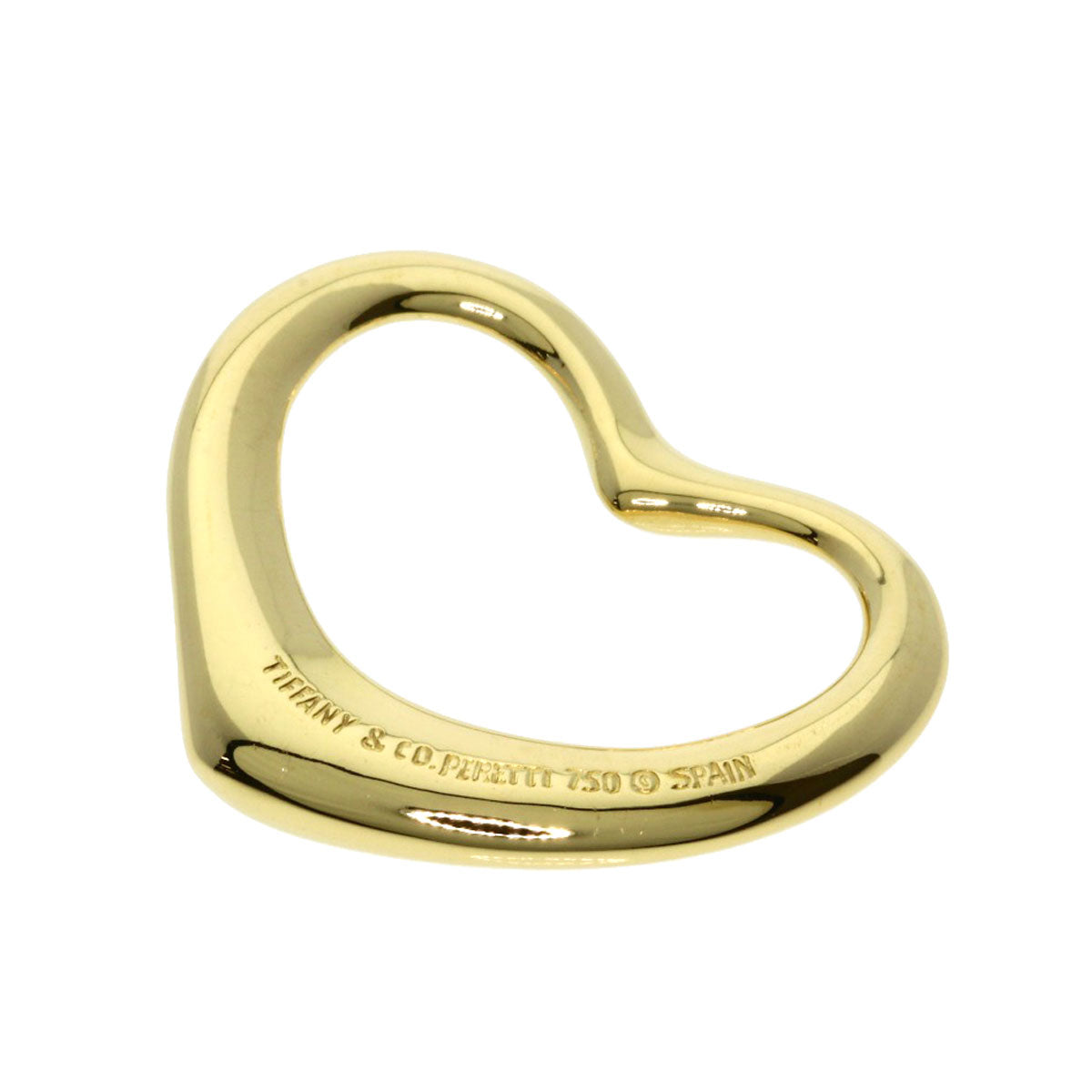 TIFFANY&Co. Open heart Pendant top K18 Yellow Gold Ladies [Used]