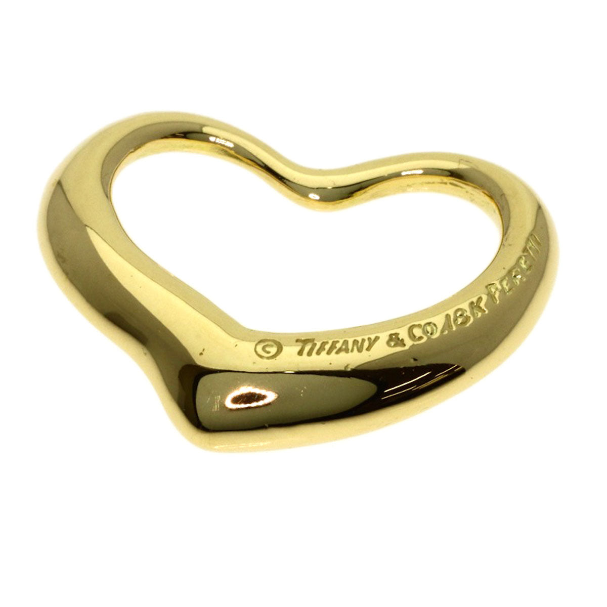 TIFFANY&Co. Open heart Pendant top K18 Yellow Gold Ladies [Used]