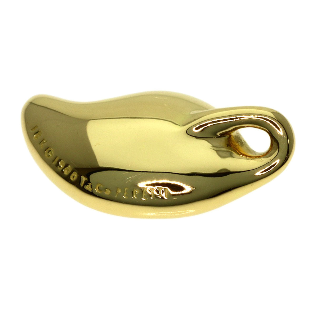 TIFFANY&Co. Leaf Elsa Peretti Pendant top K18 Yellow Gold Ladies [Used]