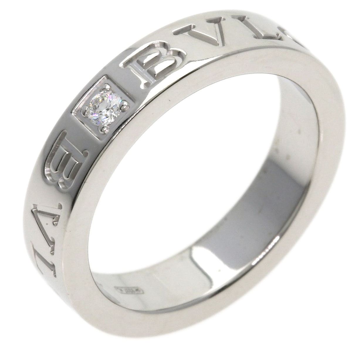 BVLGARI Double logo Diamond Ring K18 White Gold Ladies [Used]