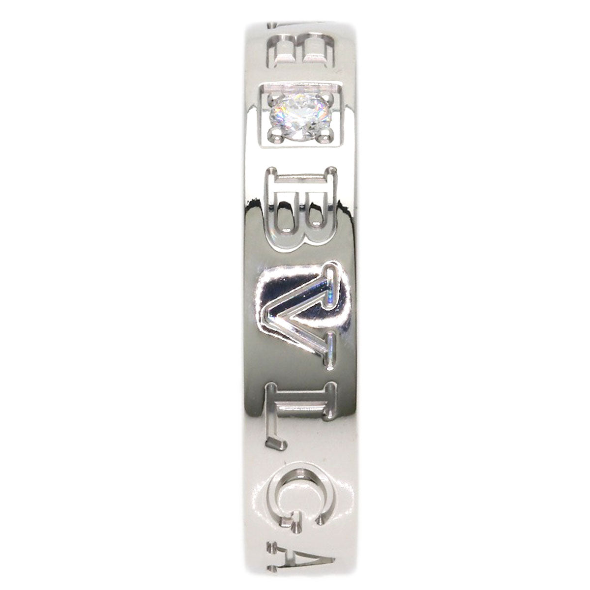 BVLGARI Double logo Diamond Ring K18 White Gold Ladies [Used]