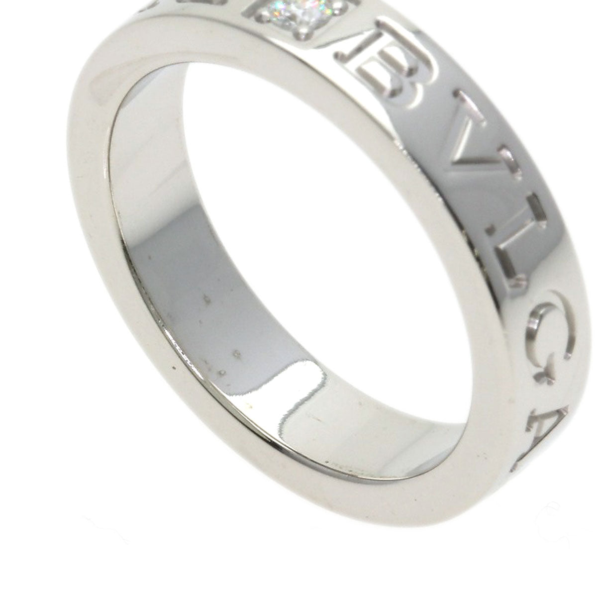 BVLGARI Double logo Diamond Ring K18 White Gold Ladies [Used]