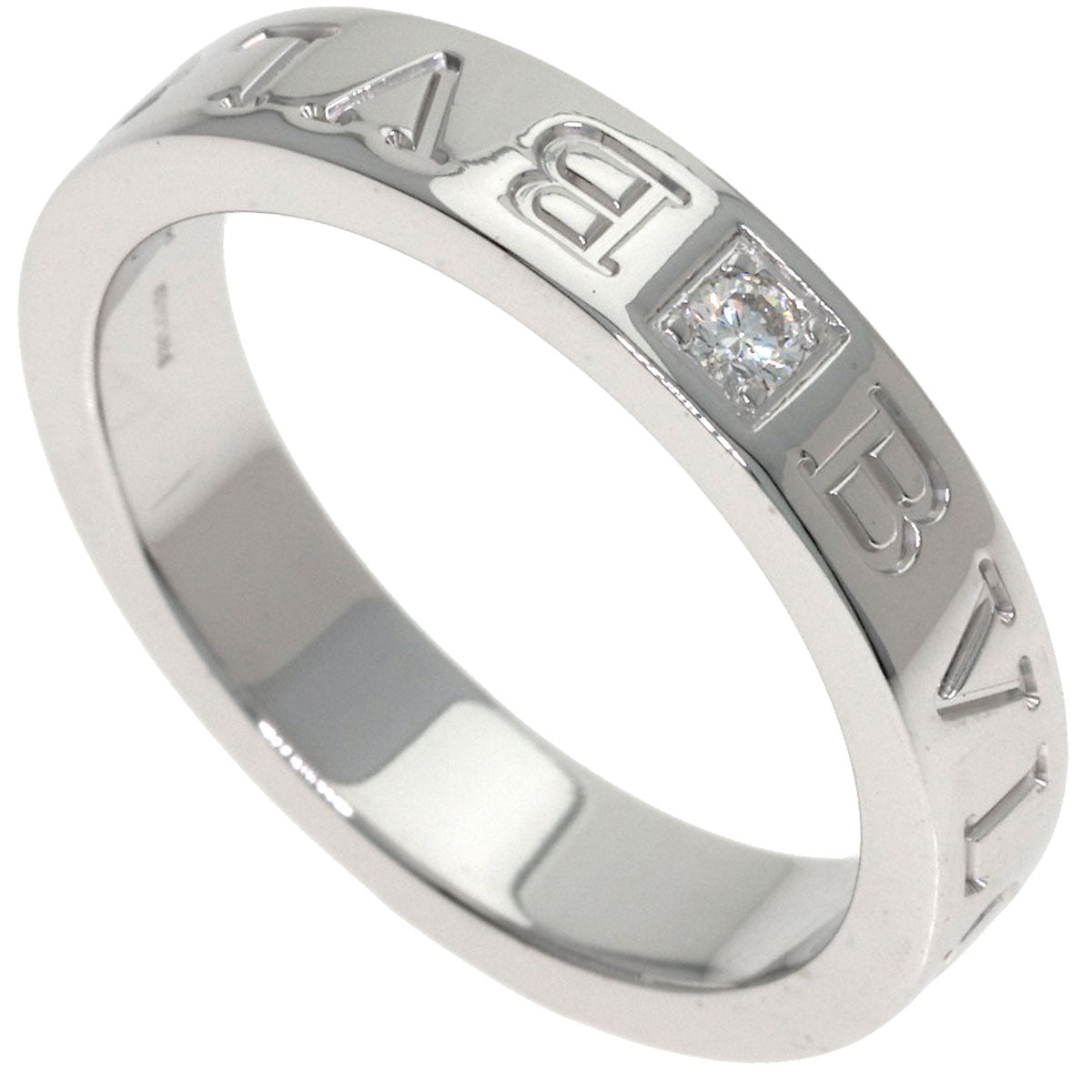 BVLGARI Double logo 1P Diamond Ring K18 White Gold Ladies [Used]