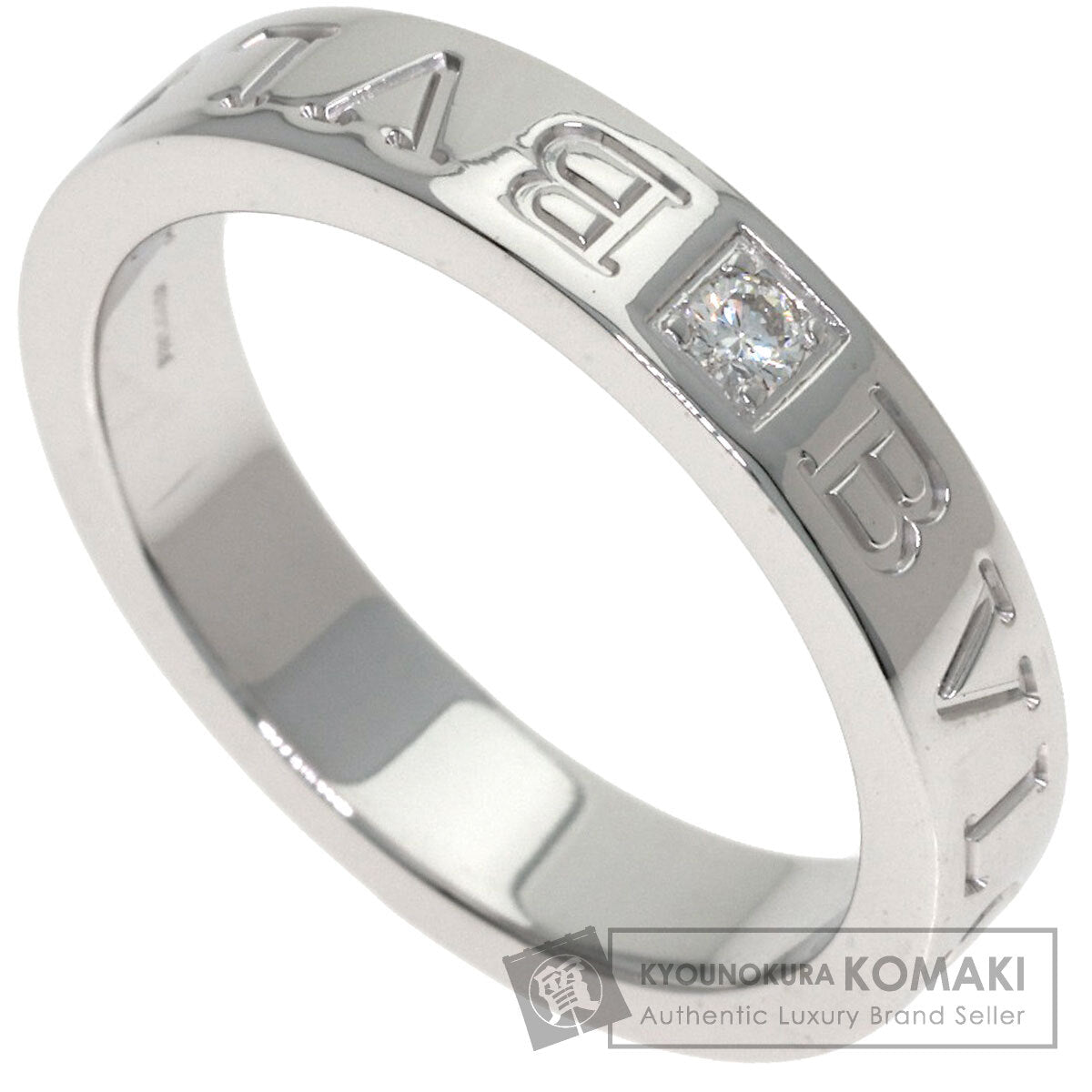 BVLGARI Double logo 1P Diamond Ring K18 White Gold Ladies [Used]