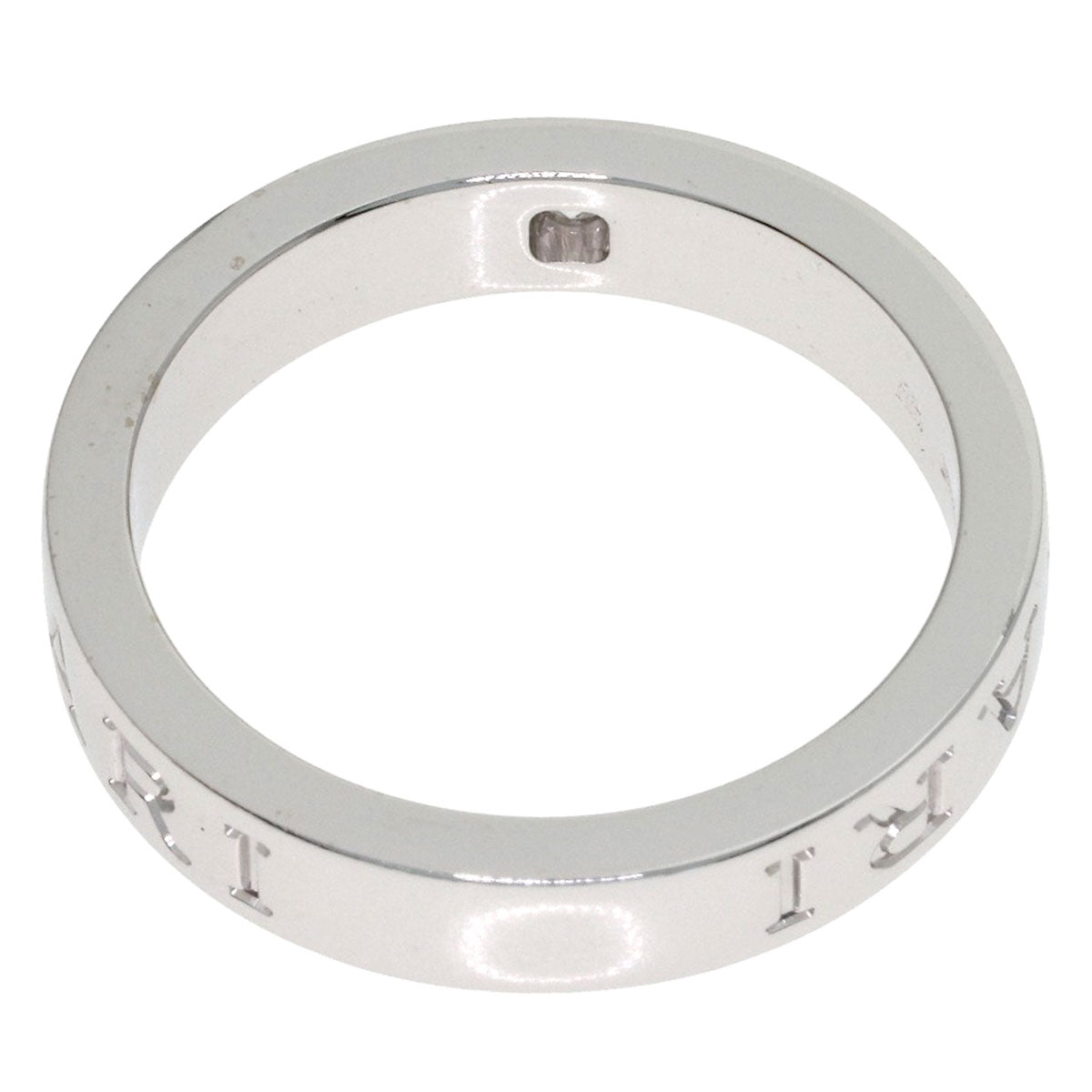 BVLGARI Double logo 1P Diamond Ring K18 White Gold Ladies [Used]