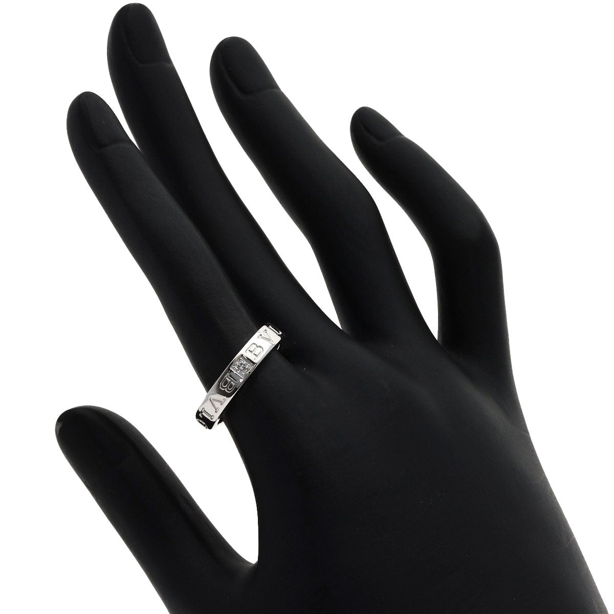 BVLGARI Double logo 1P Diamond Ring K18 White Gold Ladies [Used]