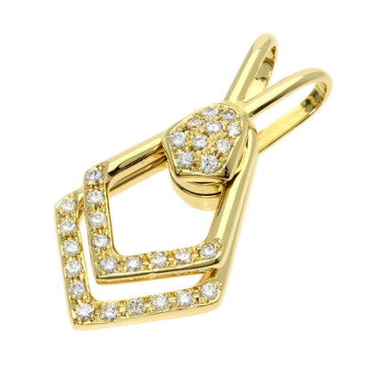 WALTHAM swing diamond Pendant top K18 Yellow Gold Ladies [Used]