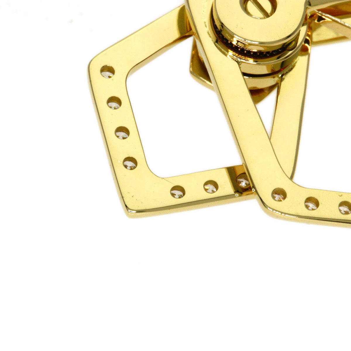 WALTHAM swing diamond Pendant top K18 Yellow Gold Ladies [Used]