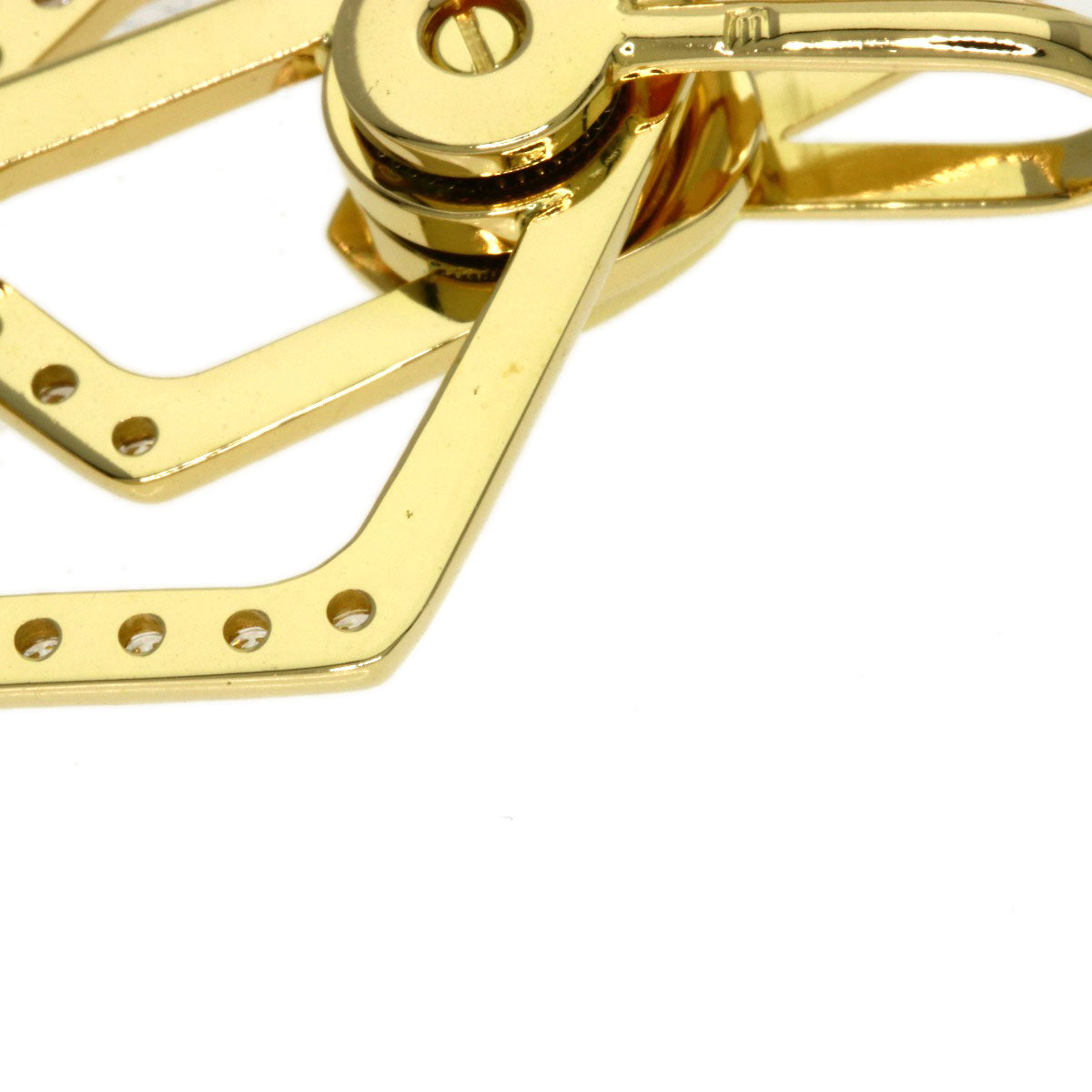 WALTHAM swing diamond Pendant top K18 Yellow Gold Ladies [Used]