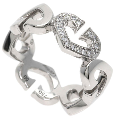 CARTIER C Heart Diamond # 50 Ring K18 White Gold Ladies [Used]