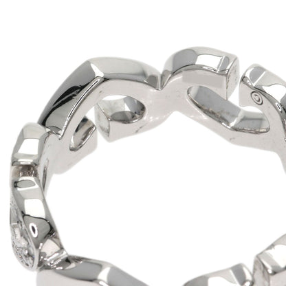 CARTIER C Heart Diamond # 50 Ring K18 White Gold Ladies [Used]