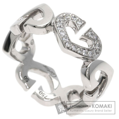 CARTIER C Heart Diamond # 50 Ring K18 White Gold Ladies [Used]
