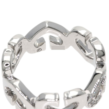 CARTIER C Heart Diamond # 50 Ring K18 White Gold Ladies [Used]