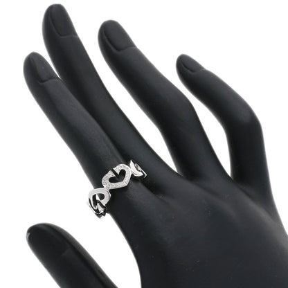 CARTIER C Heart Diamond # 50 Ring K18 White Gold Ladies [Used]