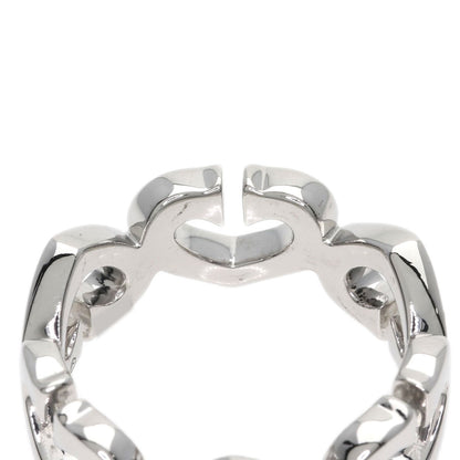 CARTIER C Heart Diamond # 50 Ring K18 White Gold Ladies [Used]