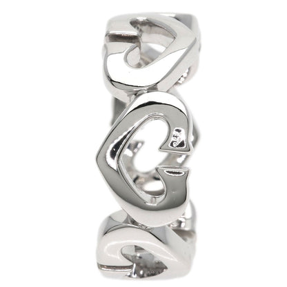 CARTIER C Heart Diamond # 50 Ring K18 White Gold Ladies [Used]