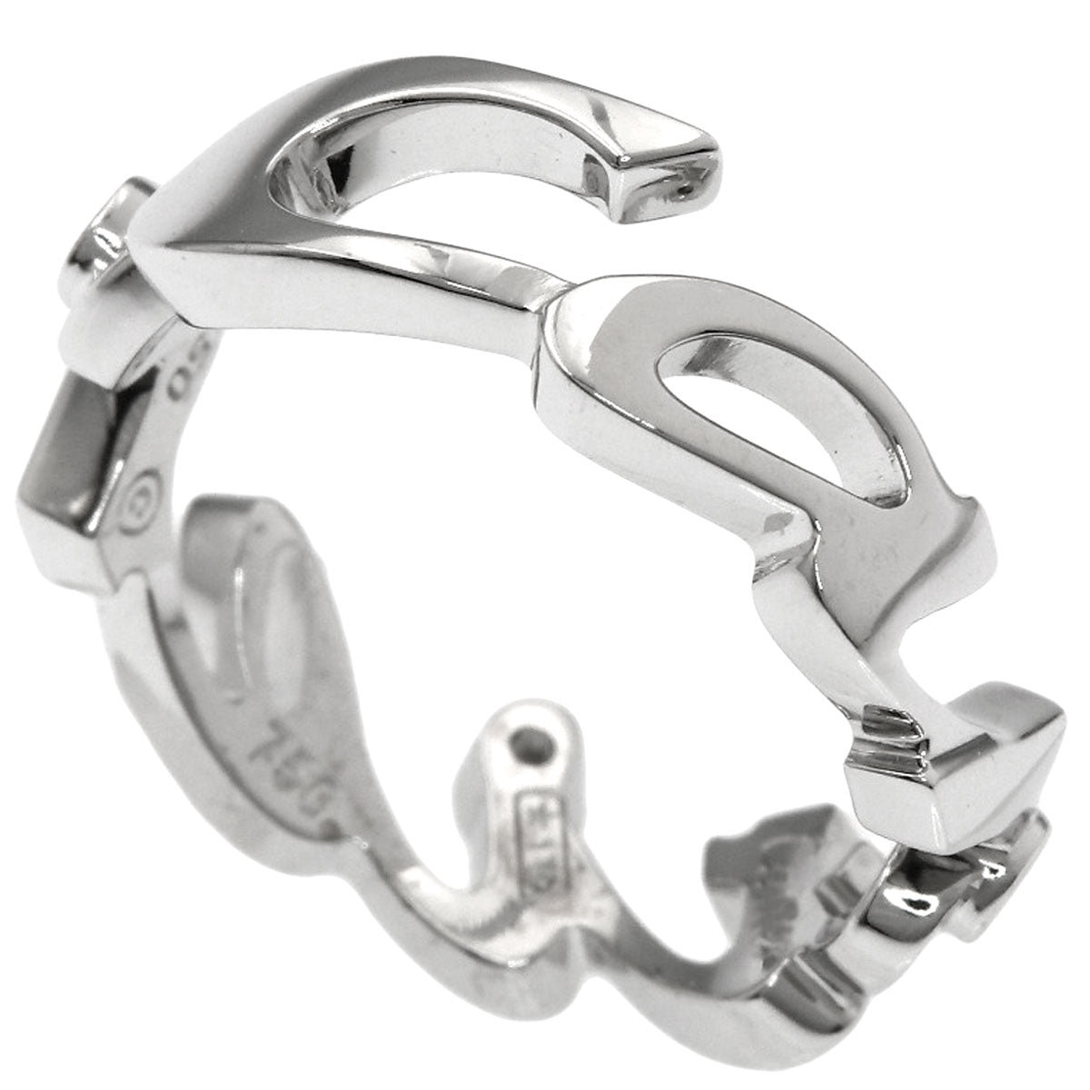CARTIER Signature Diamond #50 Ring K18 White Gold Ladies [Used]