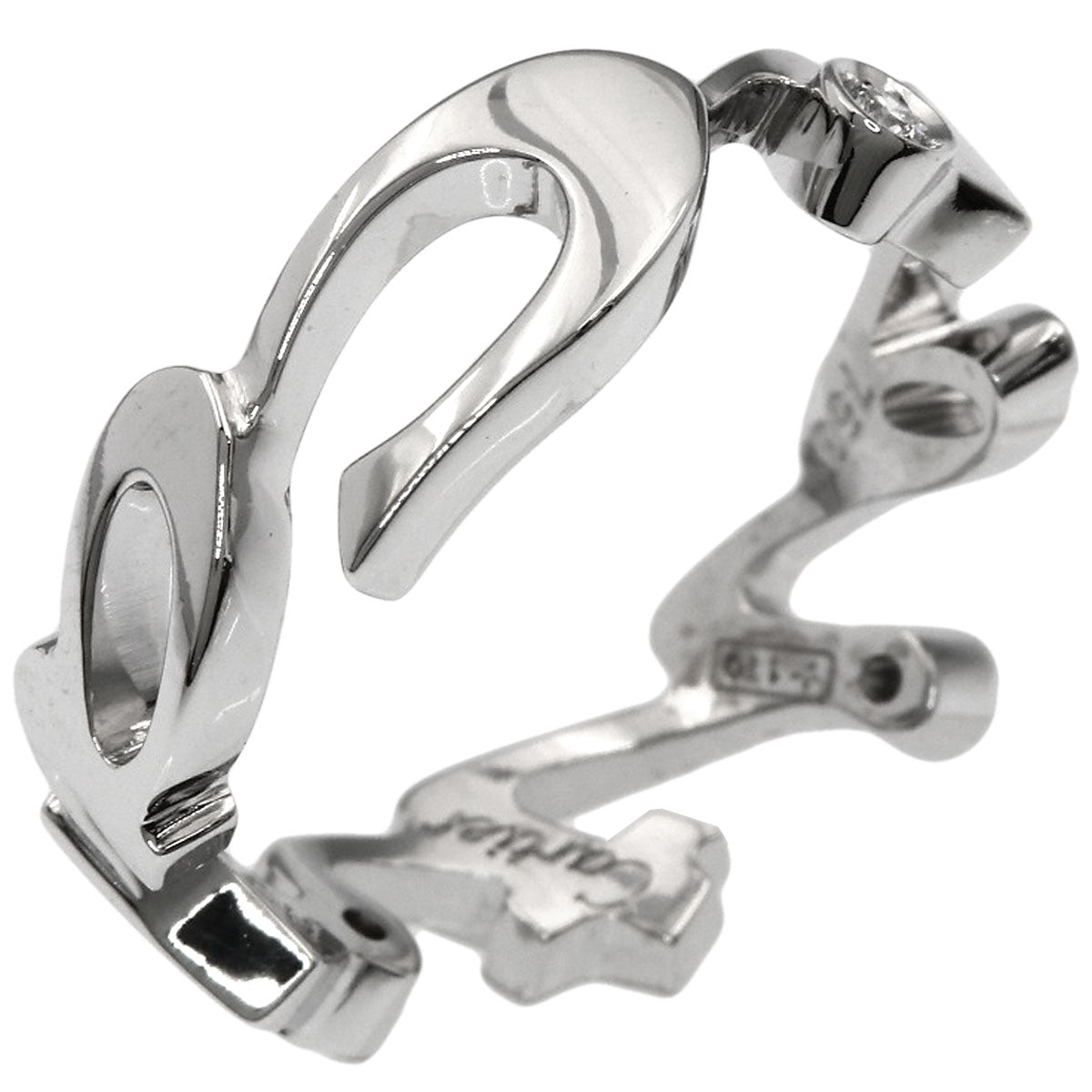 CARTIER Signature Diamond #50 Ring K18 White Gold Ladies [Used]