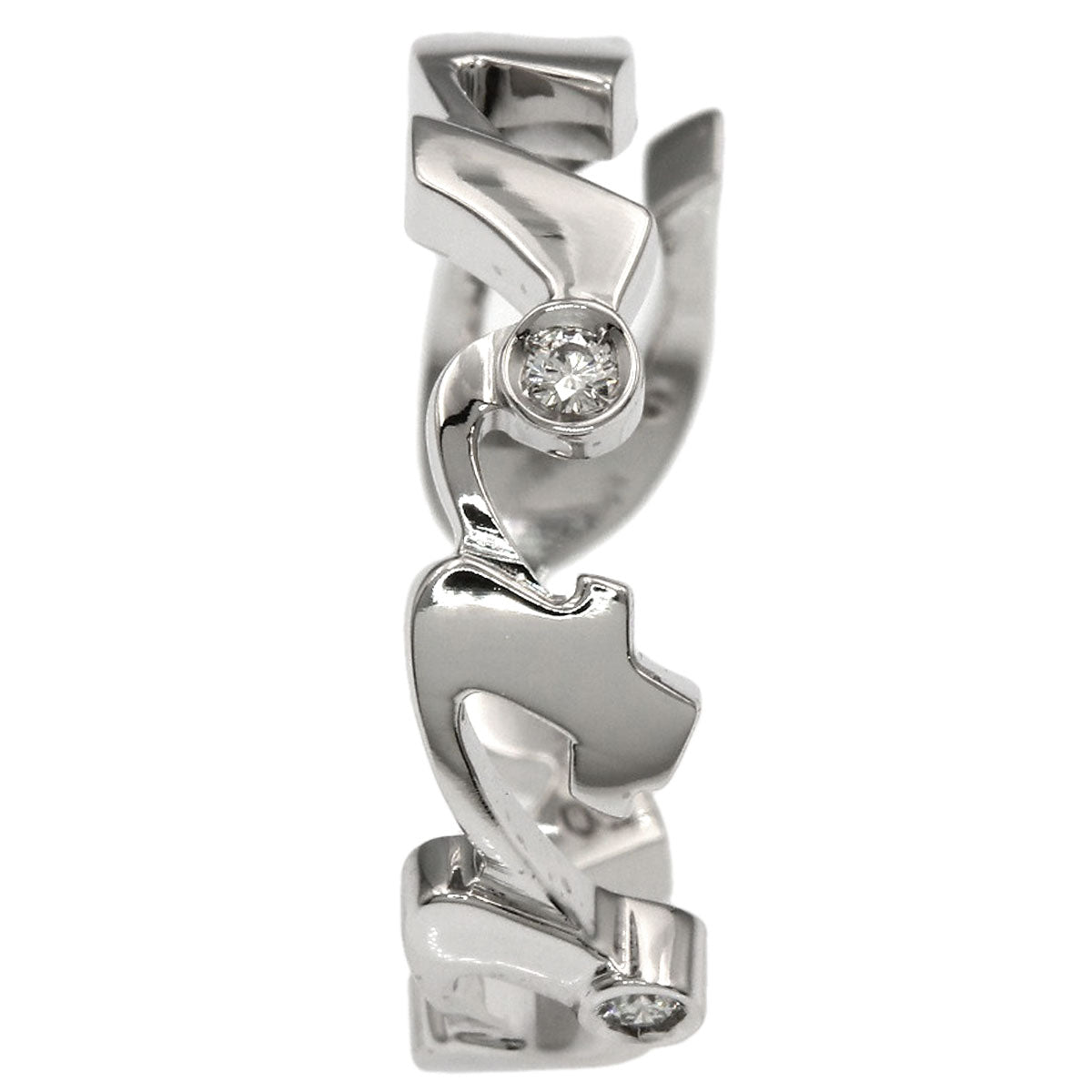 CARTIER Signature Diamond #50 Ring K18 White Gold Ladies [Used]