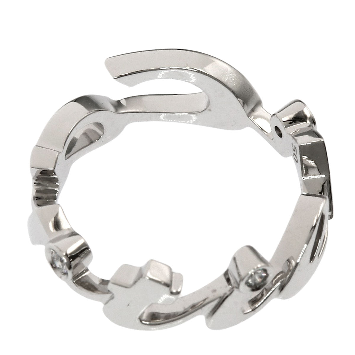 CARTIER Signature Diamond #50 Ring K18 White Gold Ladies [Used]