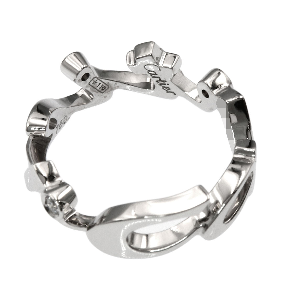 CARTIER Signature Diamond #50 Ring K18 White Gold Ladies [Used]