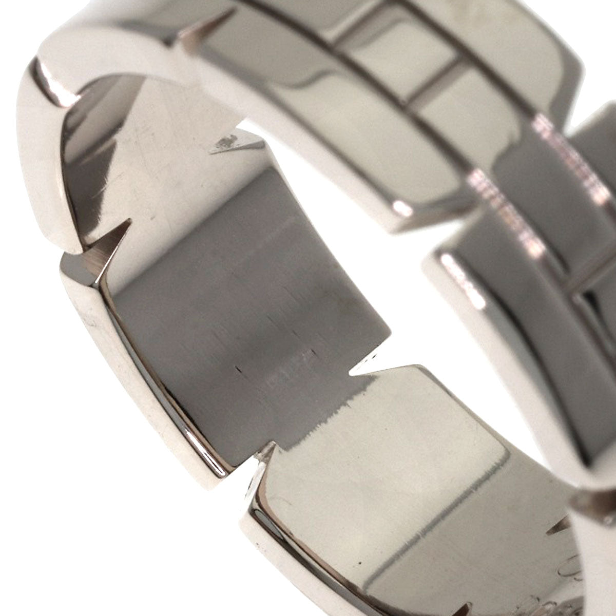 CARTIER Tank Française #62 Ring K18 White Gold Ladies [Used]