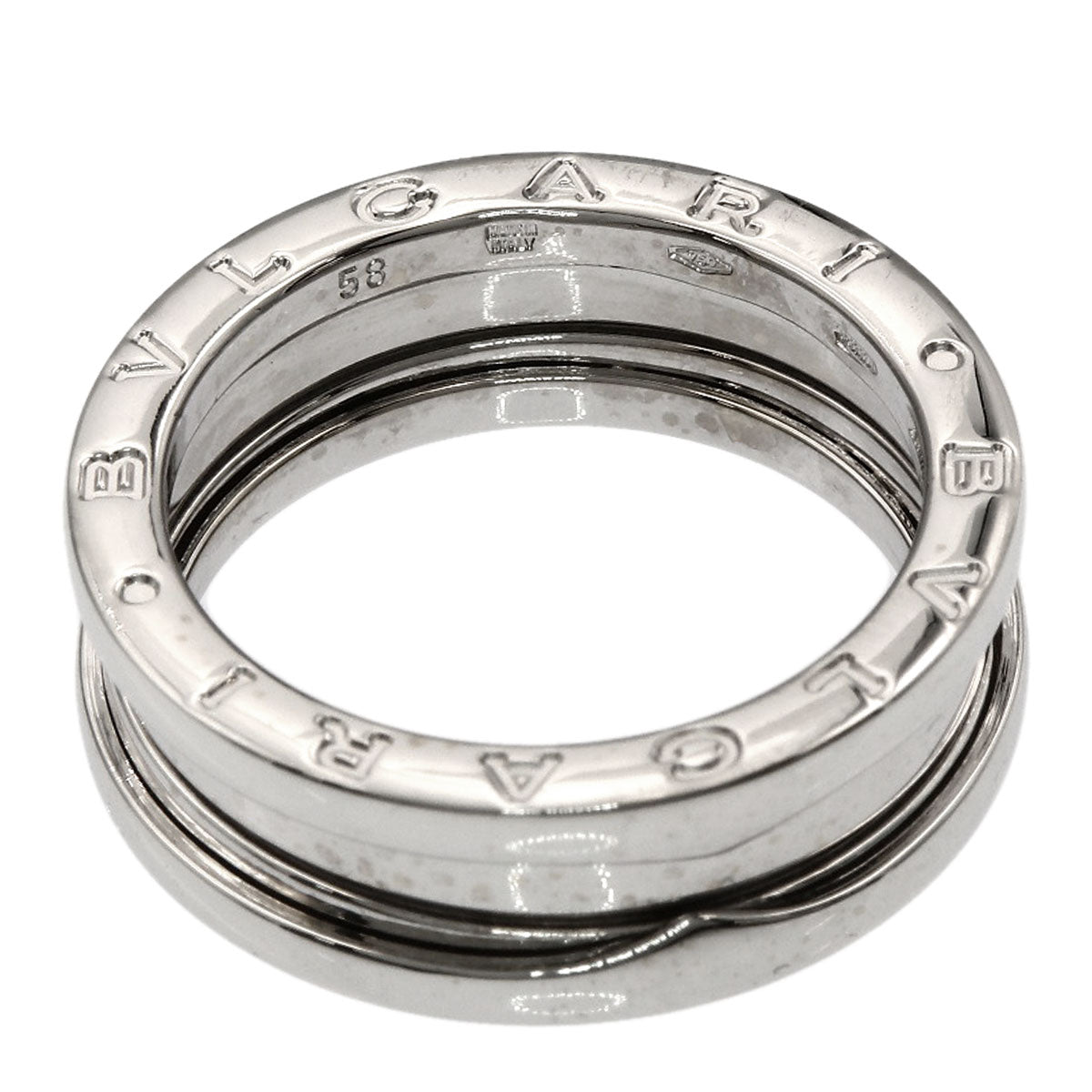 BVLGARI B.zero1 2 band #58 Ring K18 White Gold Ladies [Used]