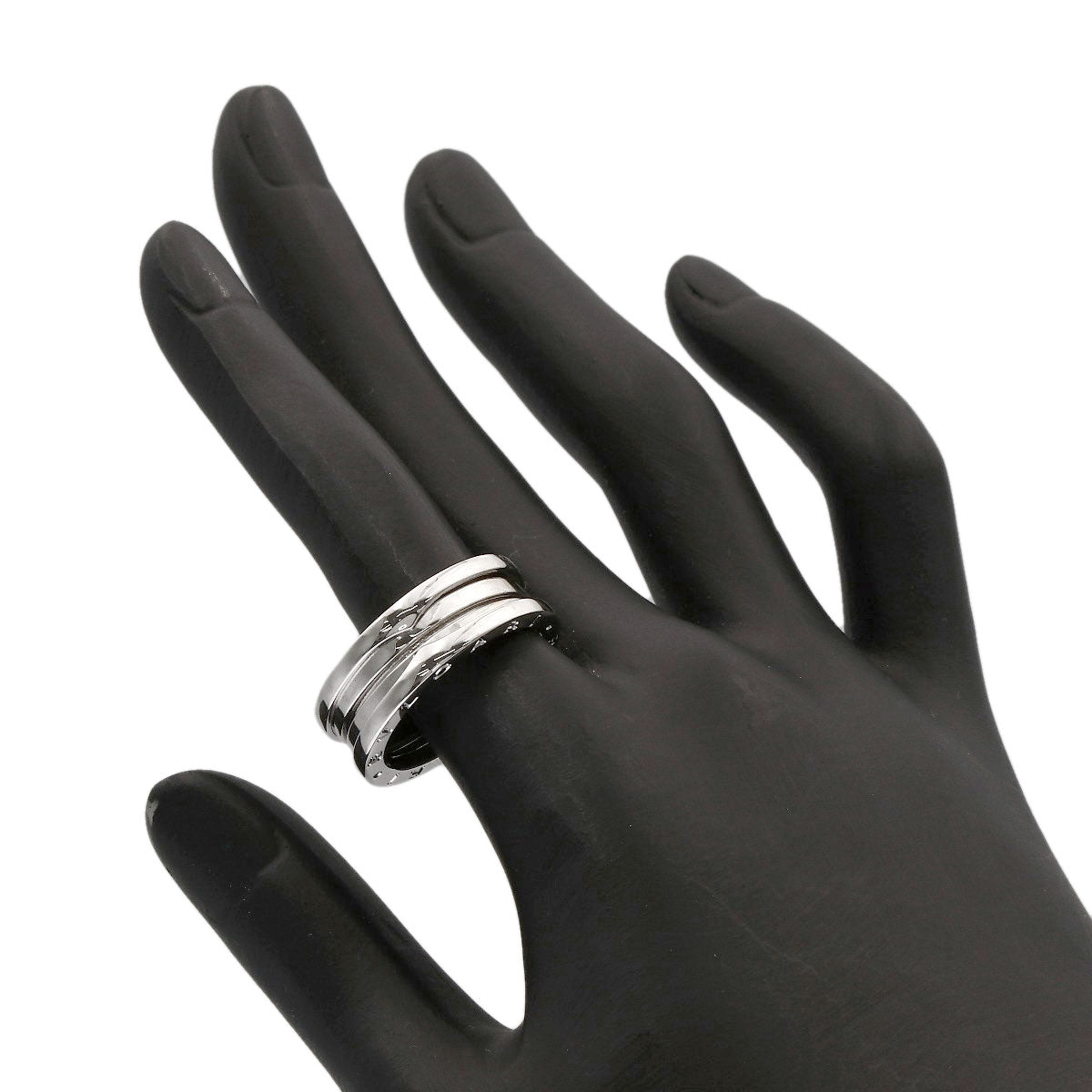 BVLGARI B.zero1 2 band #58 Ring K18 White Gold Ladies [Used]