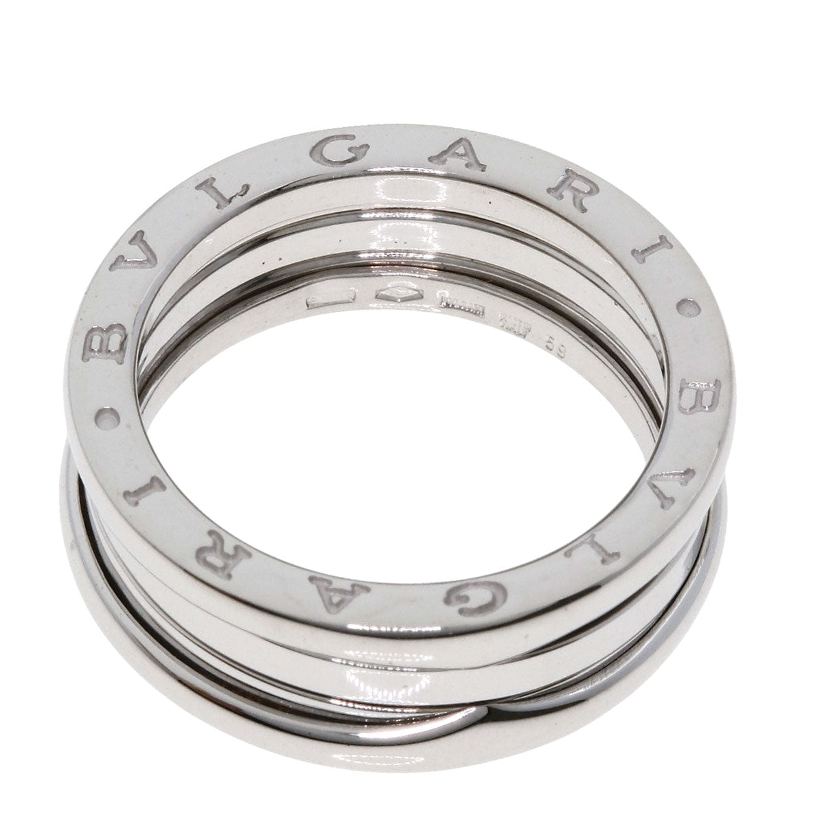 BVLGARI B.zero1 2 band #59 Ring K18 White Gold Ladies [Used]