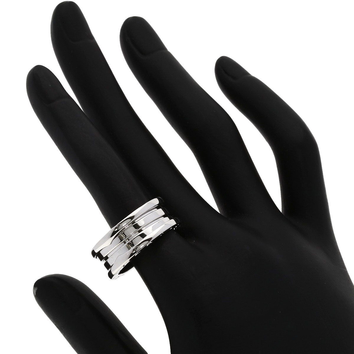 BVLGARI B.zero1 3 Bands #58 Ring K18 White Gold Ladies [Used]
