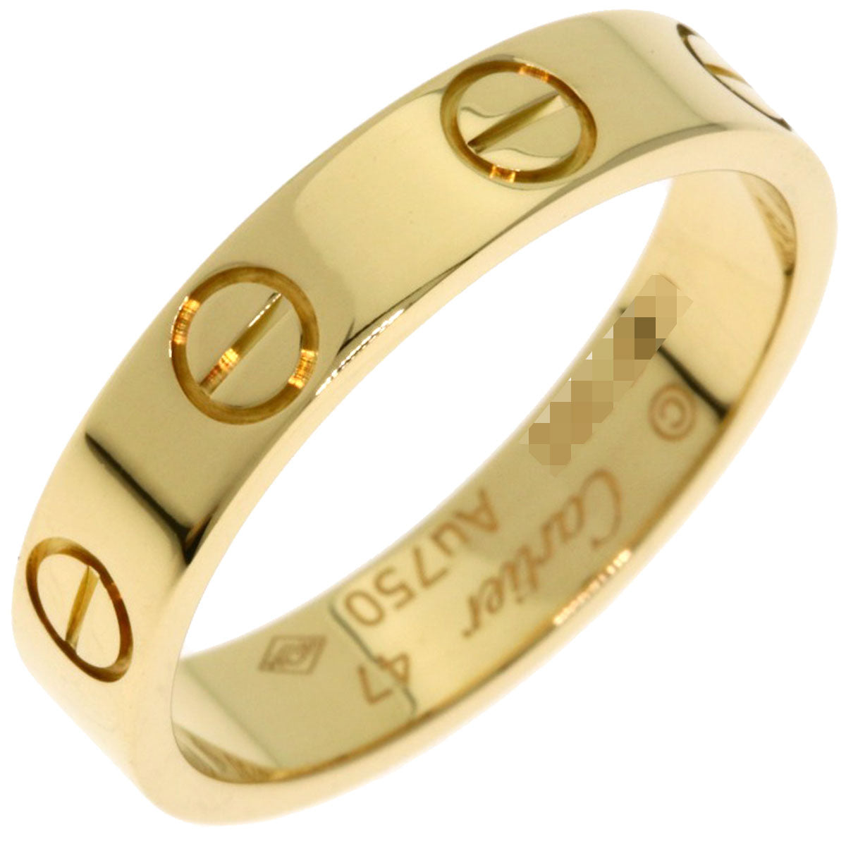 CARTIER Mini love ring # 47 Ring K18 Yellow Gold Ladies [Used]