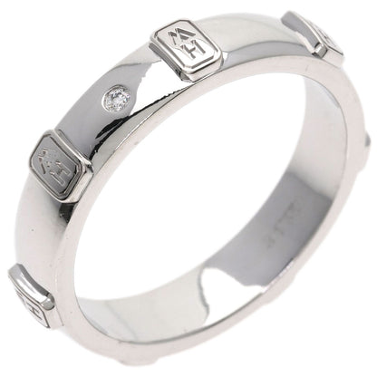 HARRY WINSTON HW logo band Diamond Ring K18 White Gold Ladies [Used]