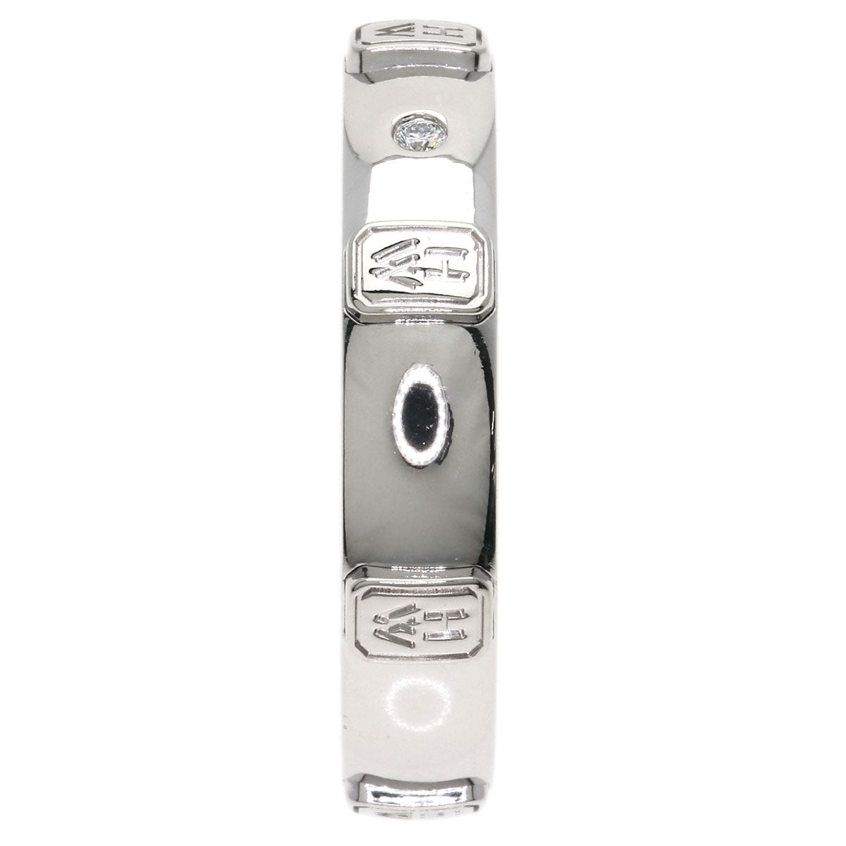 HARRY WINSTON HW logo band Diamond Ring K18 White Gold Ladies [Used]