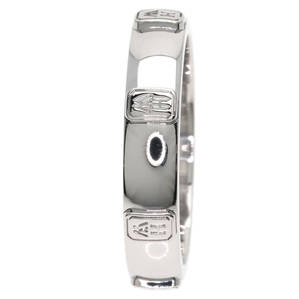 HARRY WINSTON HW logo band Diamond Ring K18 White Gold Ladies [Used]