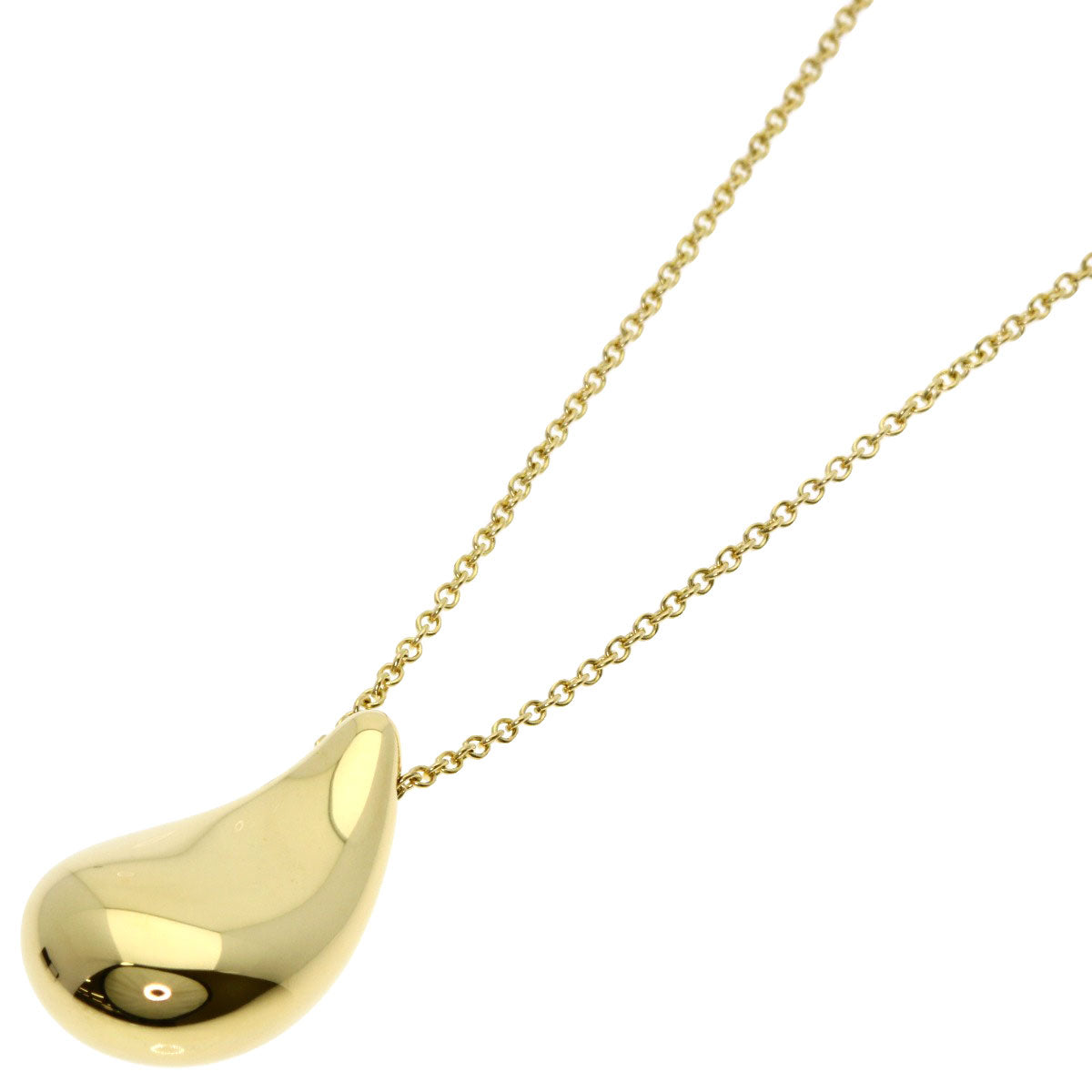 TIFFANY&Co. teardrop Necklace K18 Yellow Gold Ladies [Used]