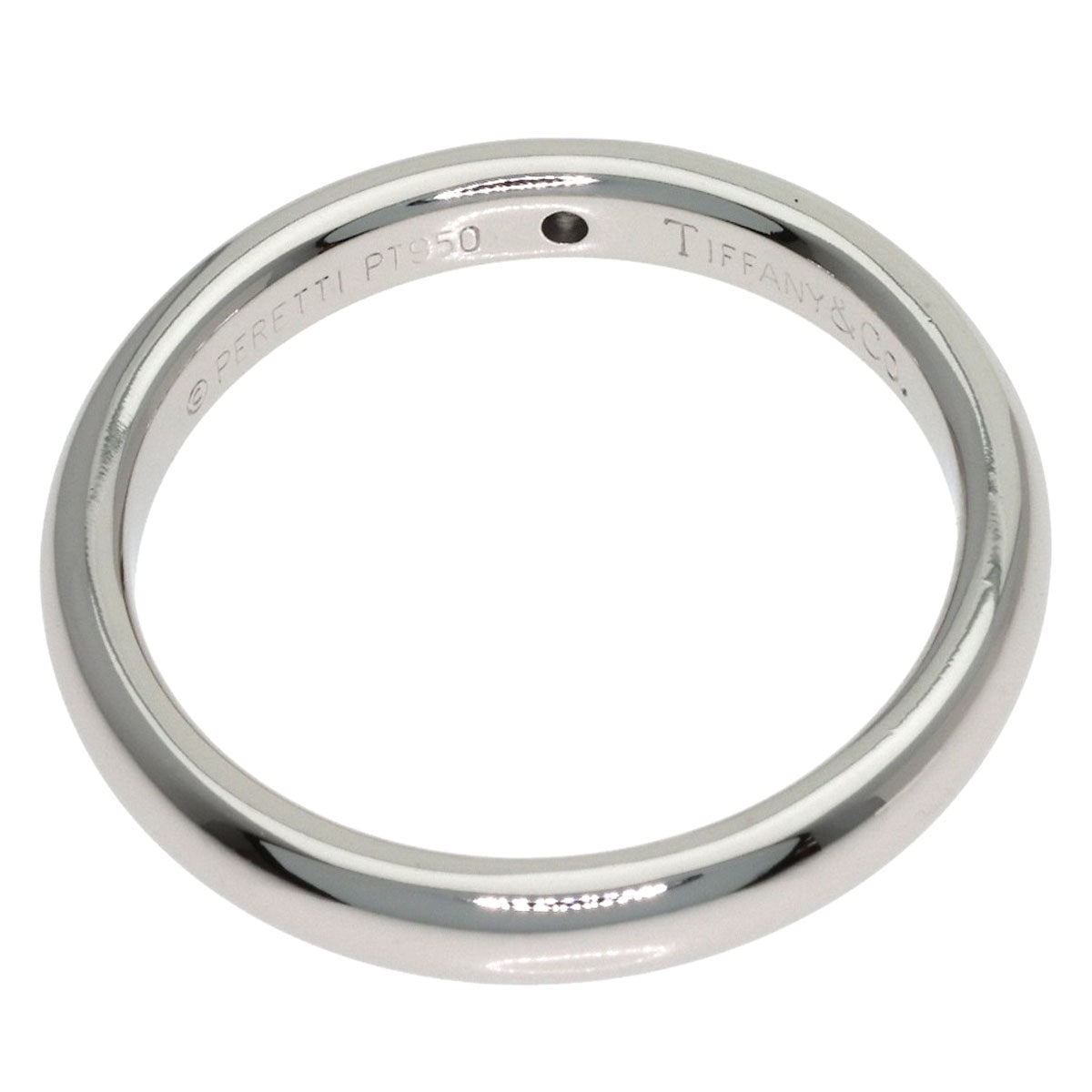 TIFFANY&Co. Curved Band 1P Diamond Ring Platinum PT950 Ladies [Used]