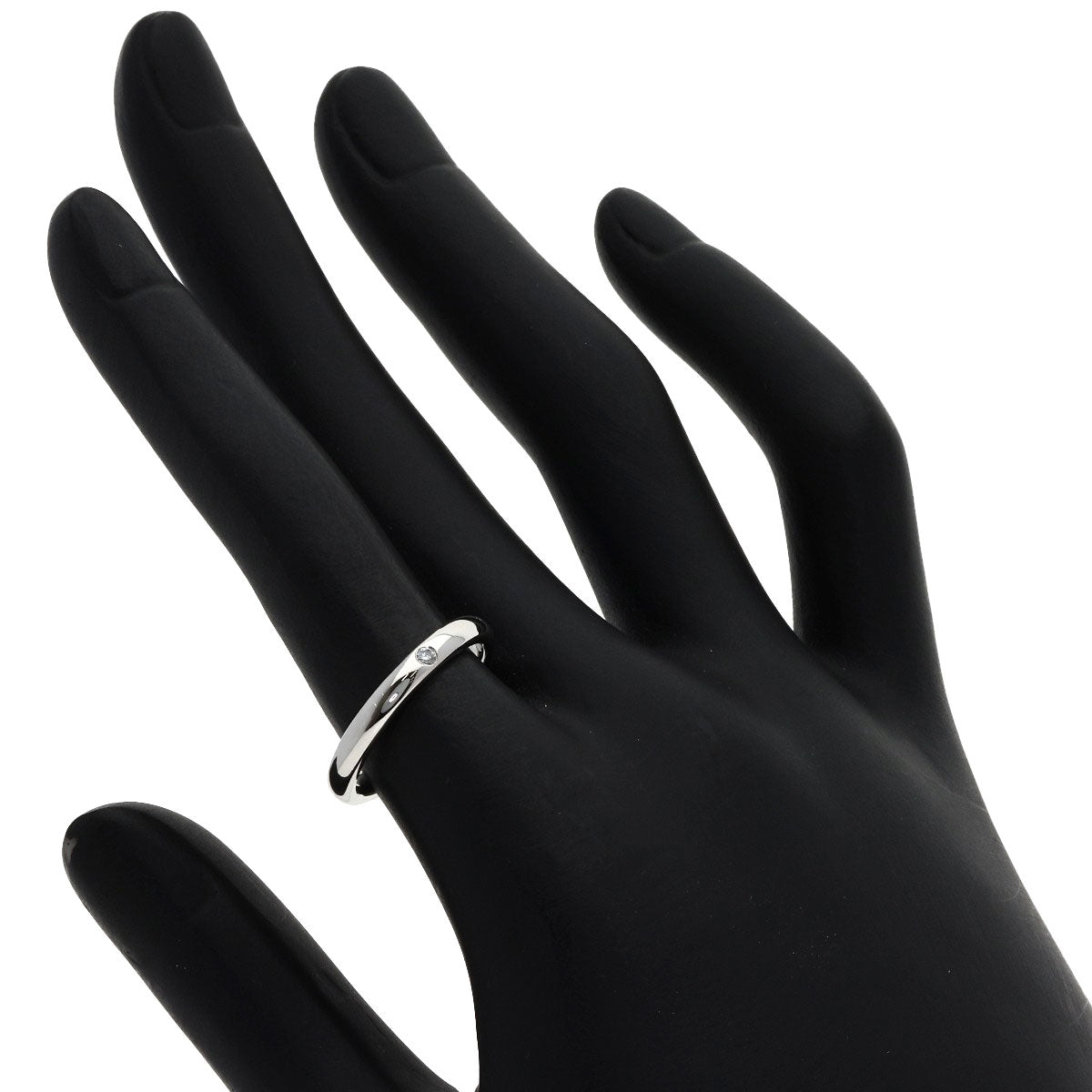 TIFFANY&Co. Curved Band 1P Diamond Ring Platinum PT950 Ladies [Used]