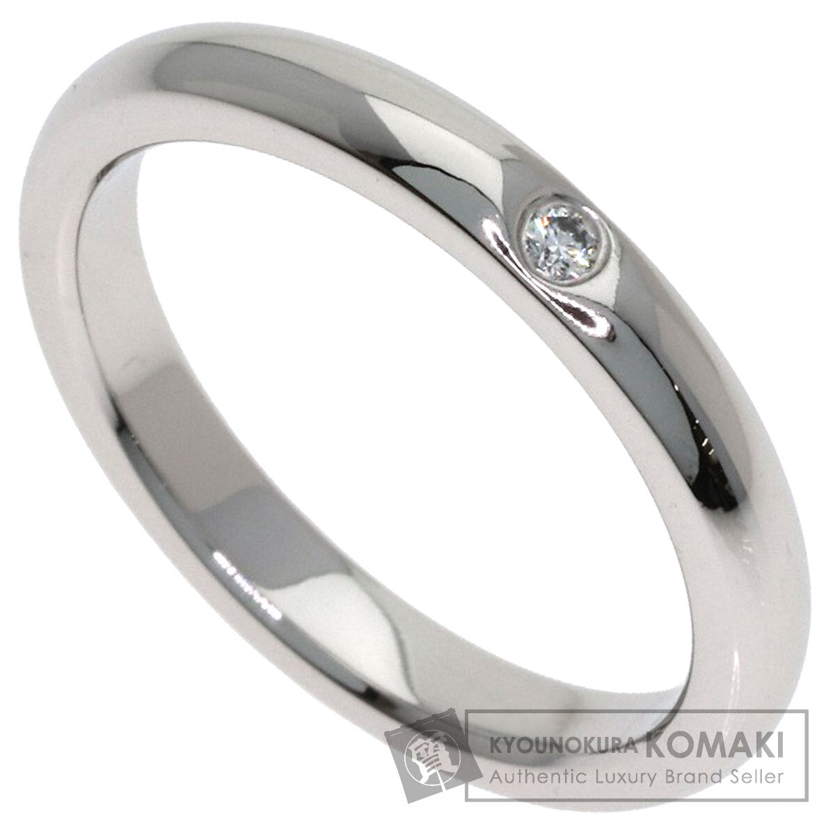 TIFFANY&Co. Curved Band 1P Diamond Ring Platinum PT950 Ladies [Used]